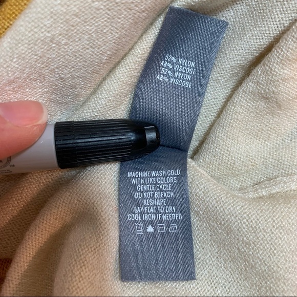 Aerie Yellow Off White Stripe Sweater - Picture 6 of 13